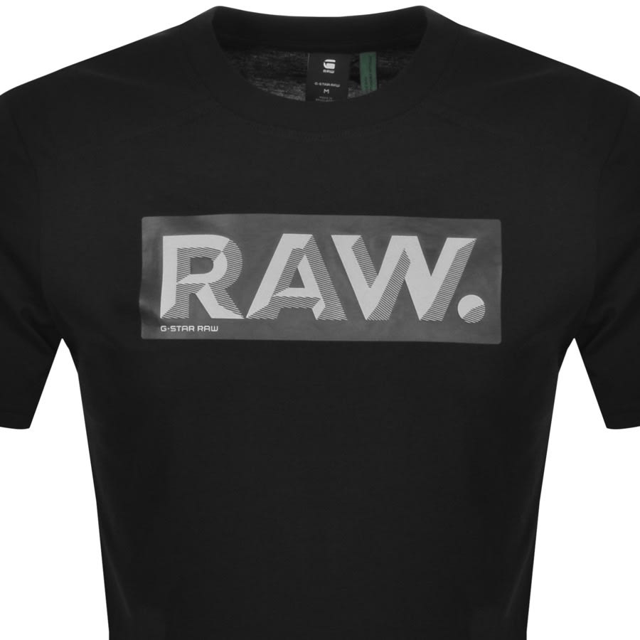 Alternative Image for ProductG Star Raw Reflective Logo T Shirt Black2